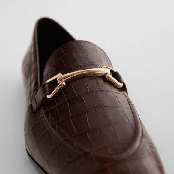 ZARA Animal Print Leather Loafers - Picture 11 of 13